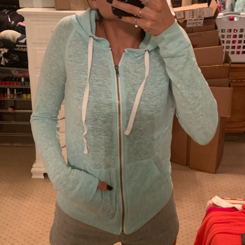 Zine XS mint blue zip up hooded jacket extra small - Picture 3 of 8